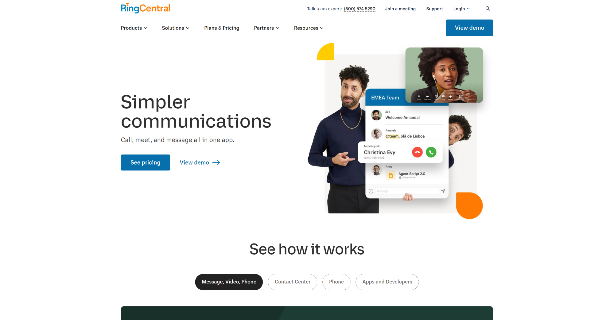 Homepage Software Call Center RingCentral