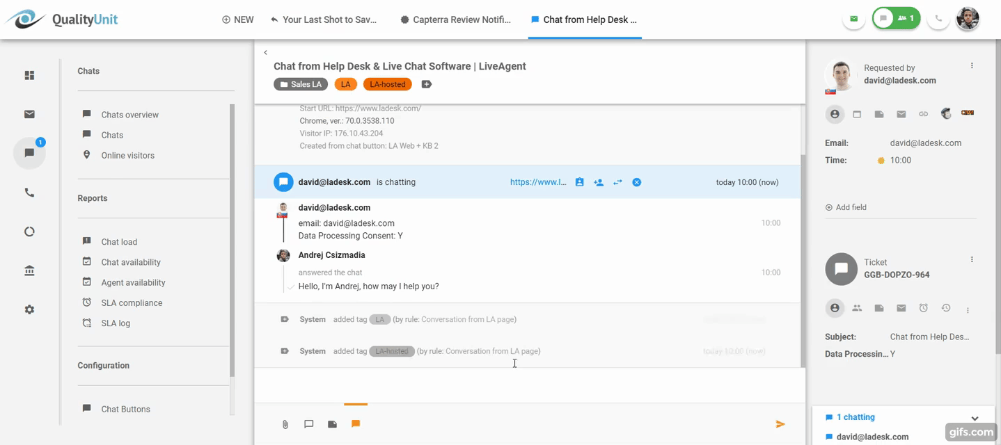 Visualizzazione della digitazione in tempo reale in azione