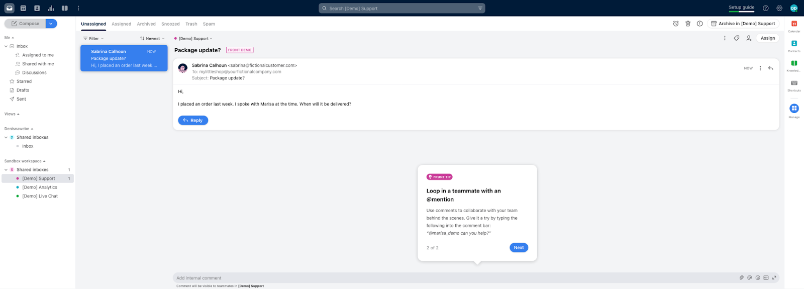 Ambiente ticket di Front