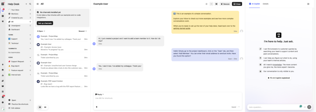 Software di servizio clienti Intercom