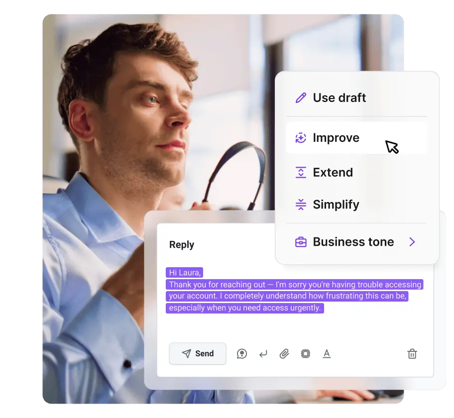 Miglioratore di risposte IA per agenti di live chat