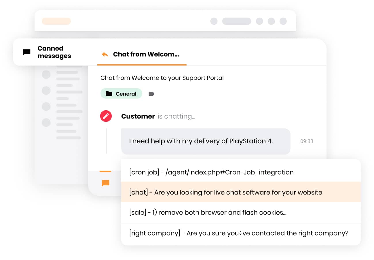Funzionalità di messaggi predefiniti di LiveAgent