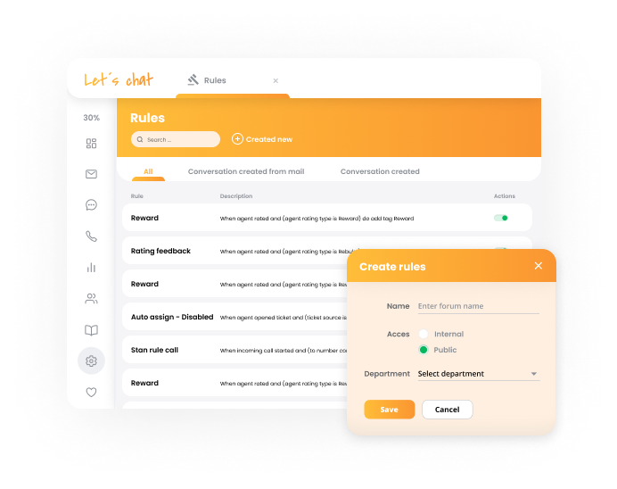 Funzionalità di automazione di LiveAgent