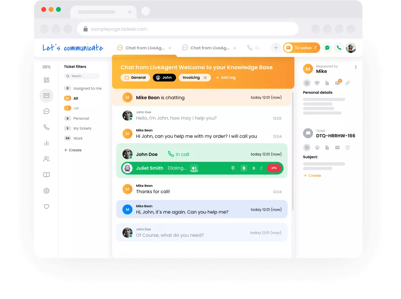 Customer service teamwork and multitasking