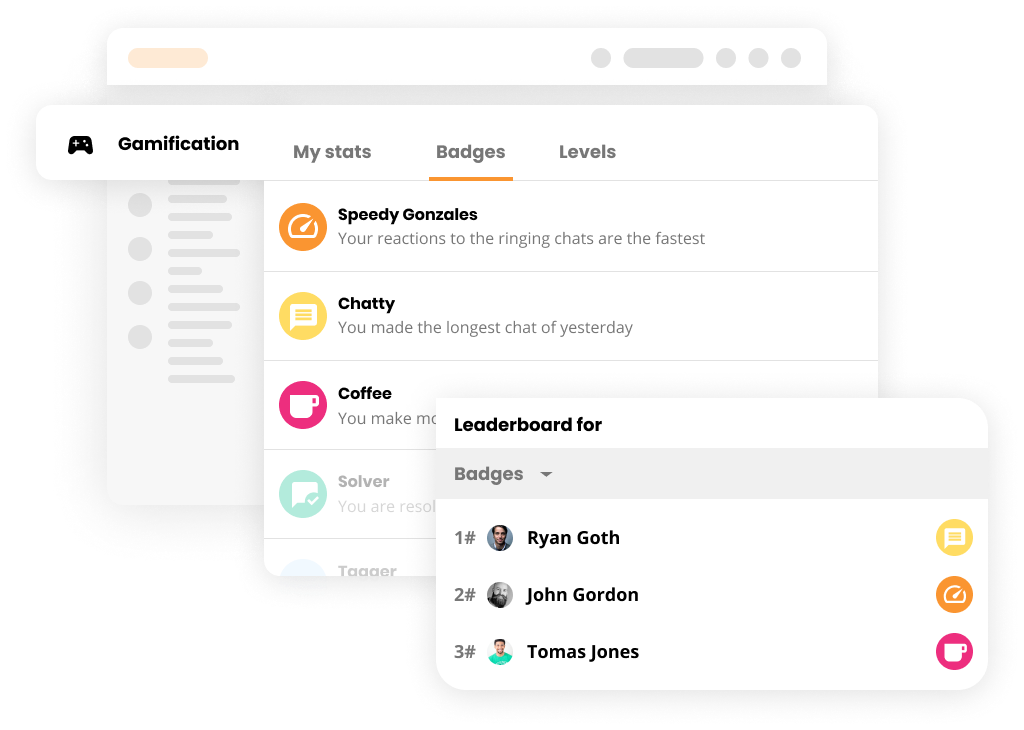 Esempio visivo della funzione Gamification in LiveAgent