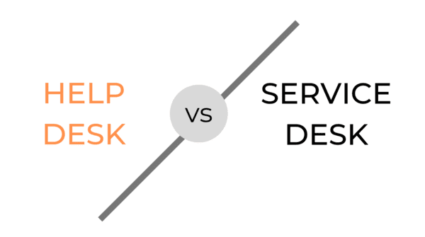 Illustrazione di help desk vs service desk
