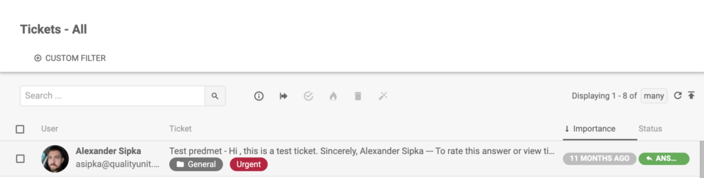 LiveAgent - tag urgente su un ticket