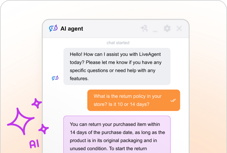 Funzionalità Chatbot AI di LiveAgent