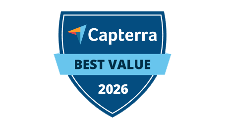 Badge Capterra Best Value nella categoria Customer Support 2026