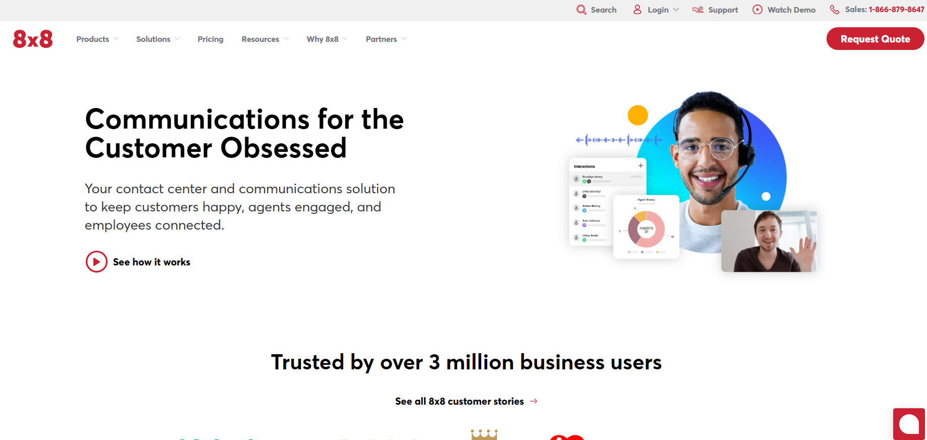 Homepage software 8x8 Contact Center