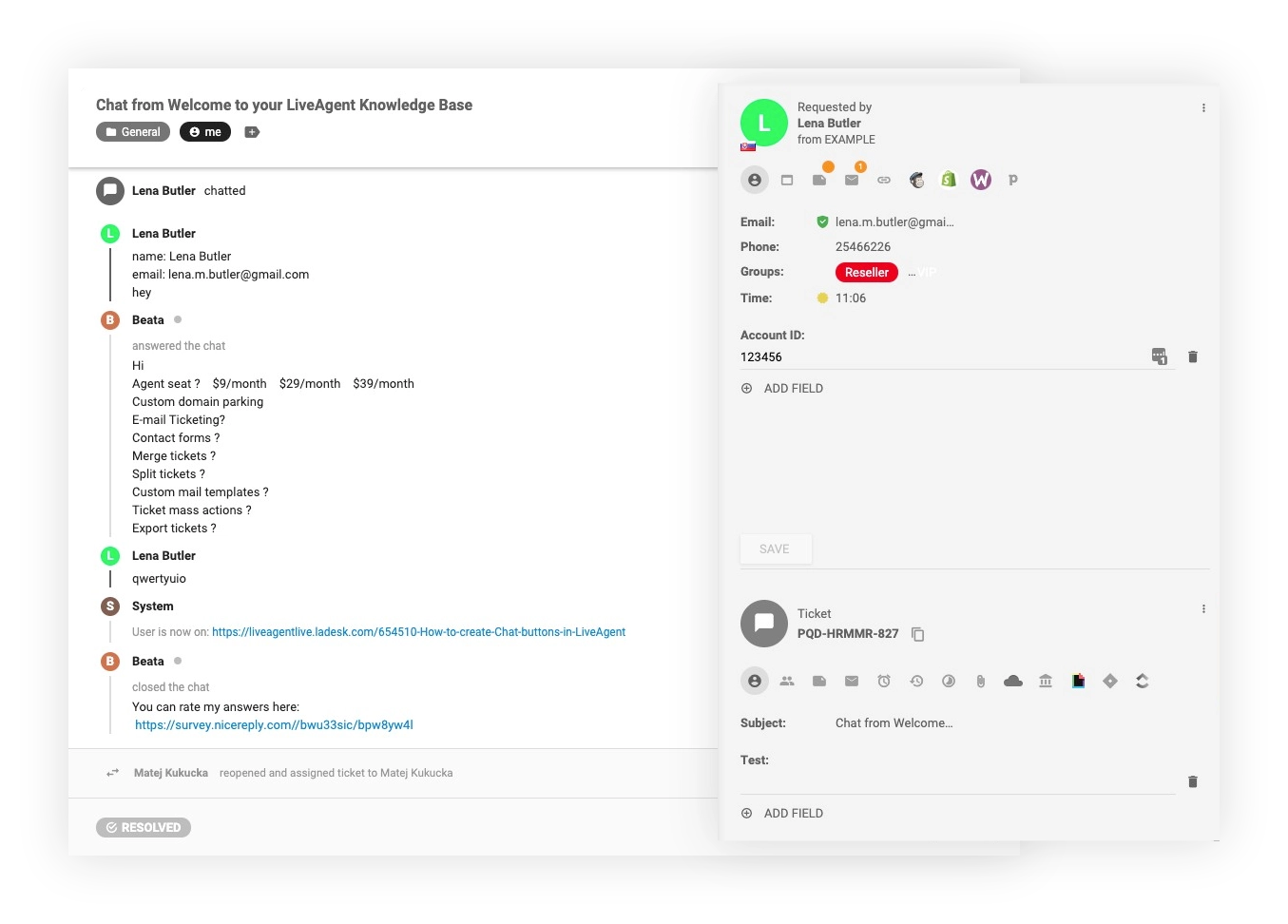Integrazione CRM in LiveAgent