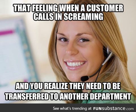 Meme del call center sul trasferimento di clienti arrabbiati