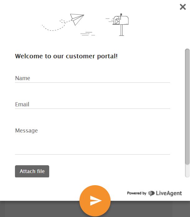Esempio di modulo di contatto di LiveAgent