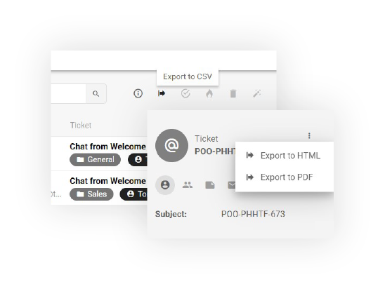 Esporta ticket in LiveAgent