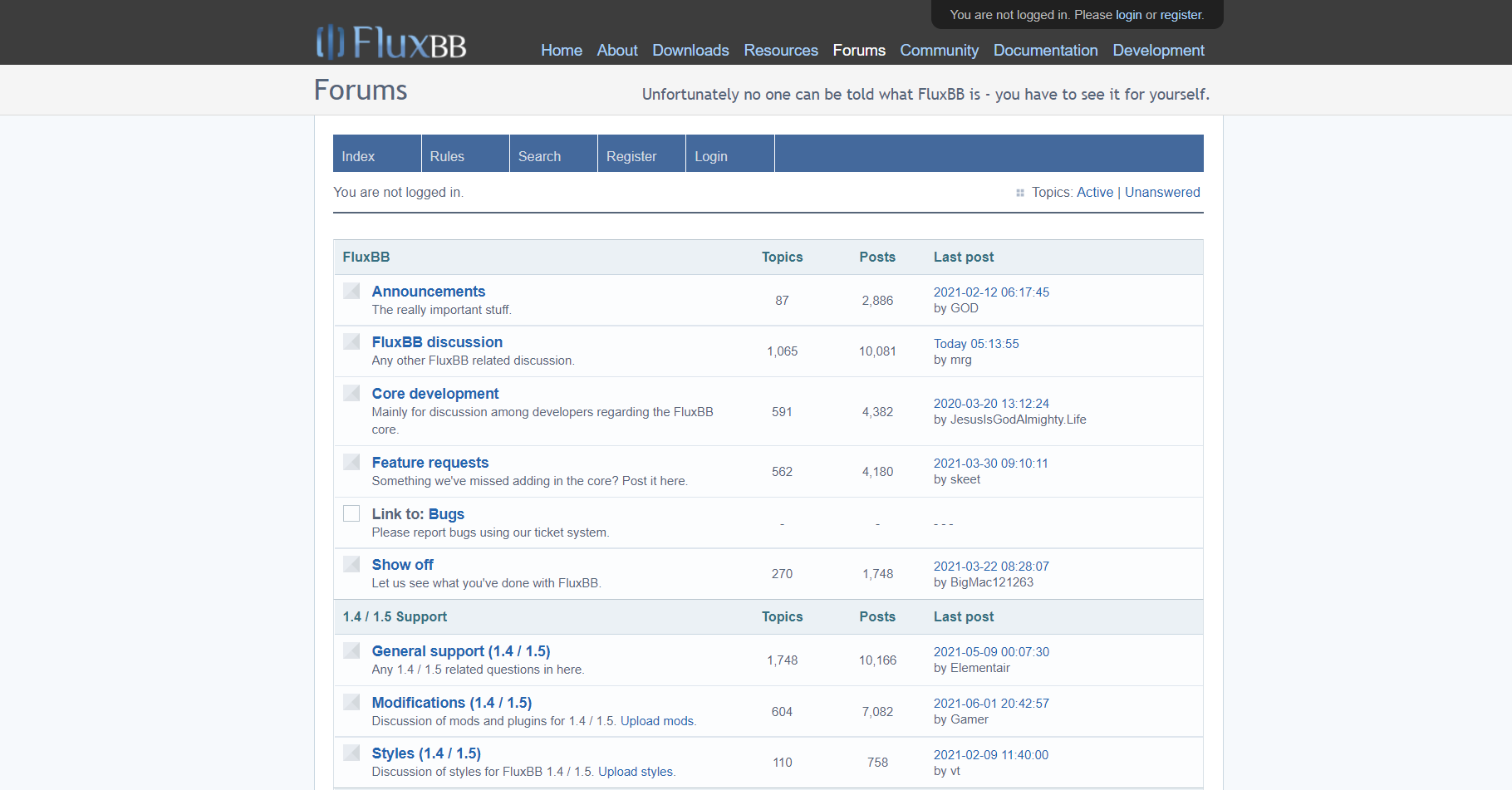 Soluzione forum comunitario FluxBB