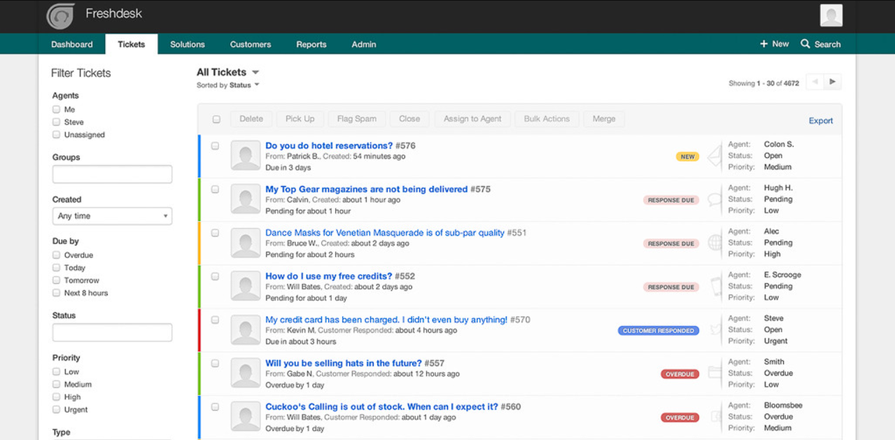 Attività del ticket Freshdesk