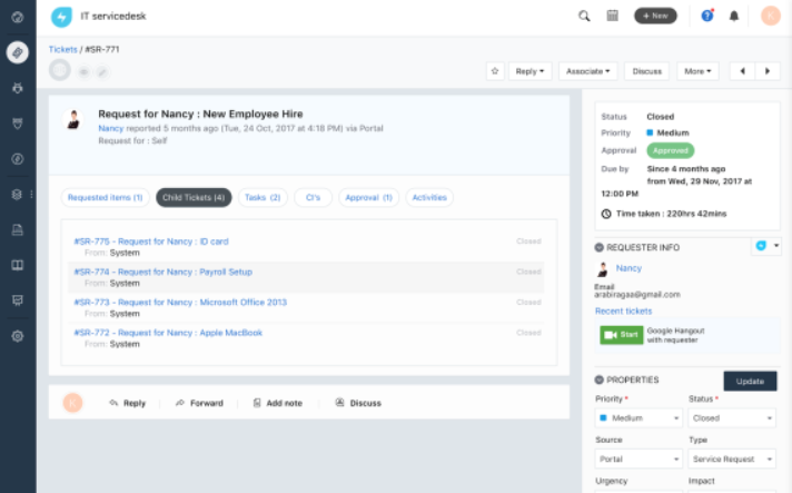 Software del sistema di ticketing Freshservice
