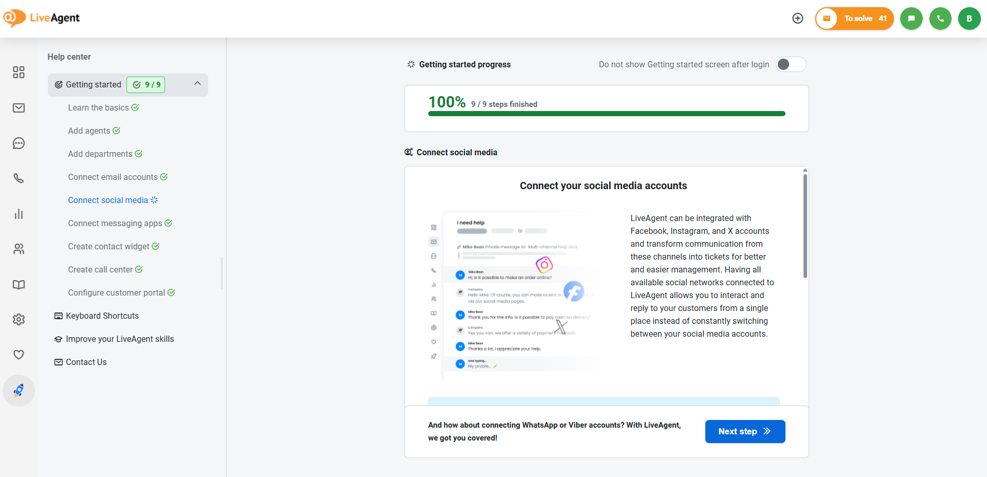Sezione Guida introduttiva e sostituita con un nuovo Help Center