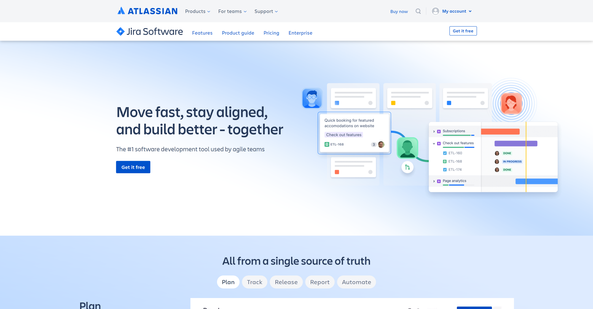 Pagina iniziale di Jira - Alternativa a Spiceworks che offre una soluzione software completa