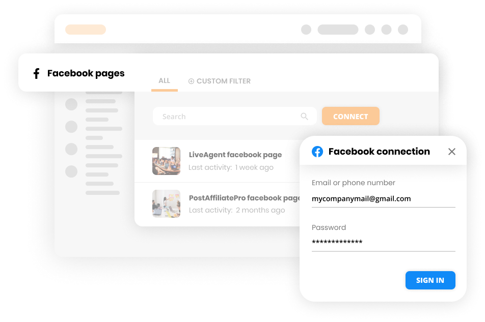 Connetti Facebook con software Help desk - LiveAgent