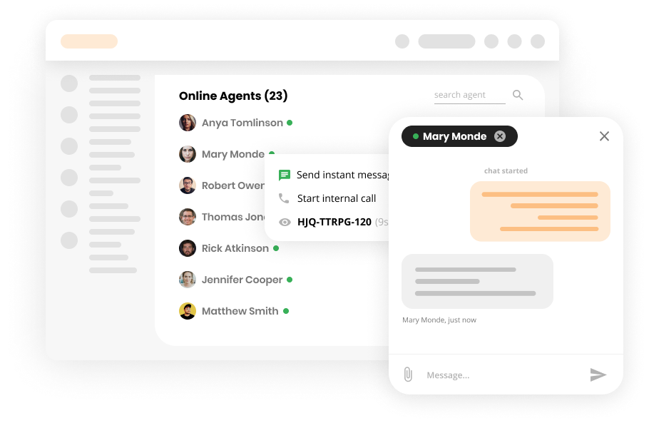 Chat interna nel software di servizio clienti - LiveAgent