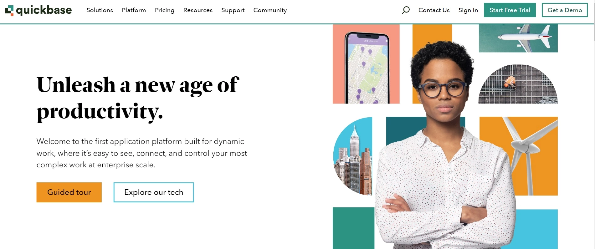 La home page di Quickbase - connetti e controlla i tuoi progetti complessi senza alcuna esperienza di codifica