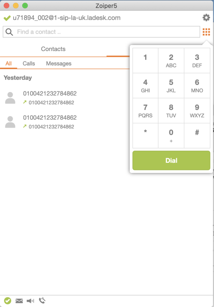 Tastierino softphone Zoiper gratuito
