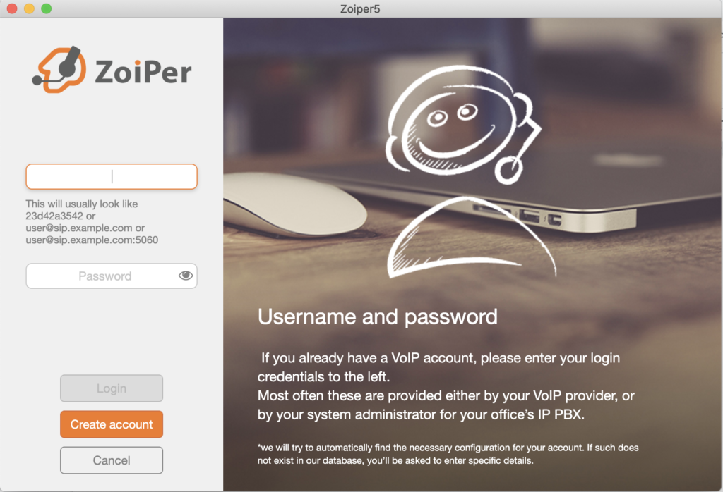Configurazione softphone Zoiper