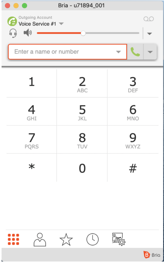 Interfaccia softphone Bria