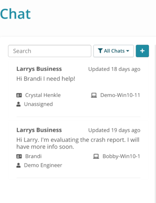 Finestra di chat Syncro