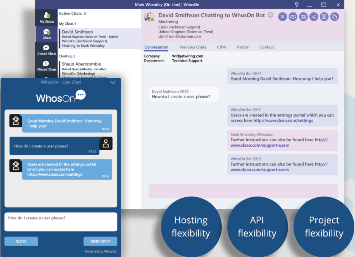 Panoramica di live chat WhosOn