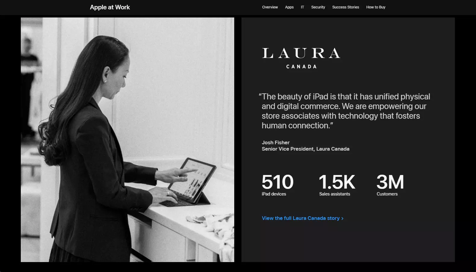 Apple sostiene i suoi obiettivi di servizio clienti offrendo prodotti di qualità e soluzioni personalizzate