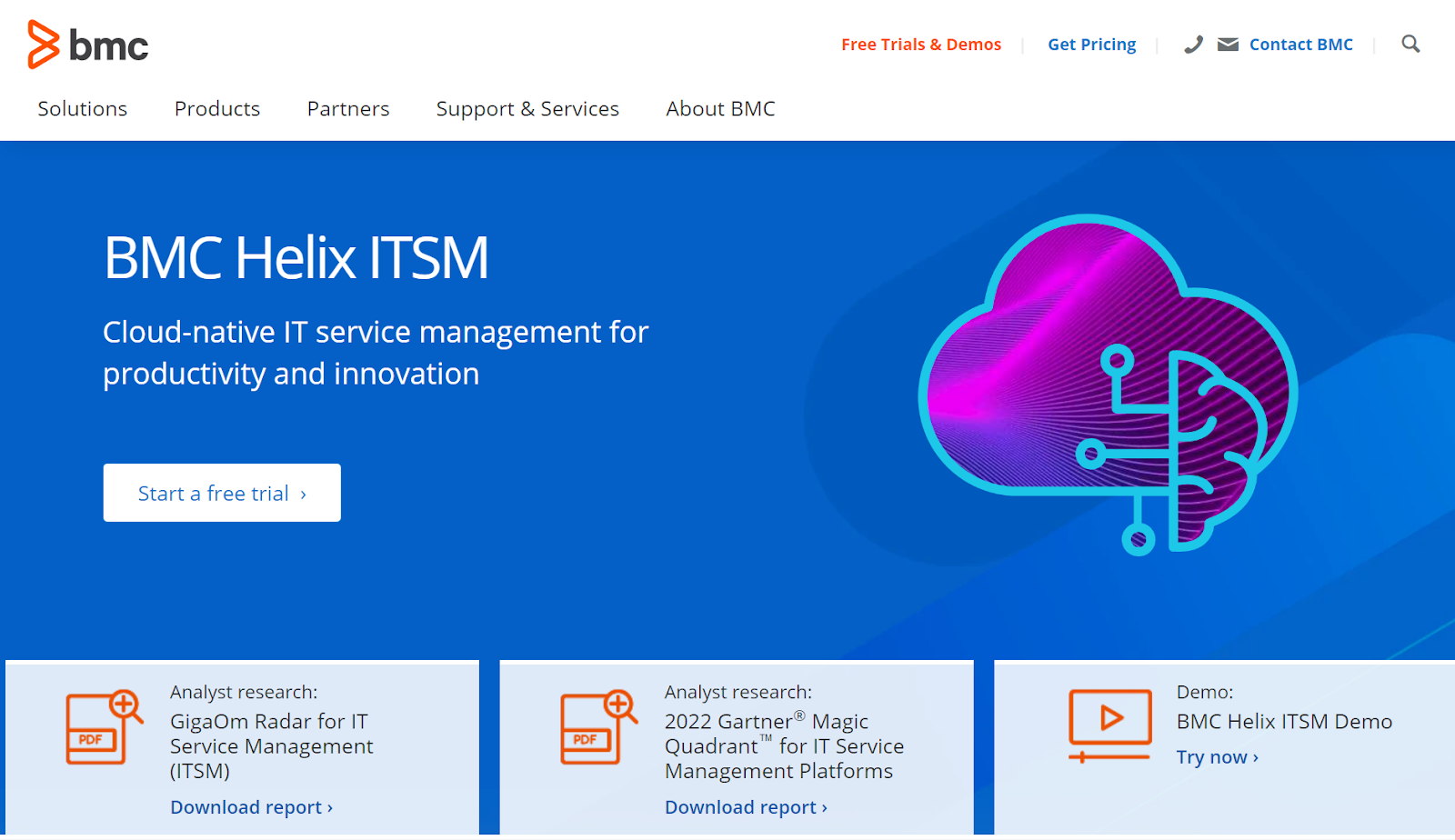 Pagina iniziale di BMC Helix ITSM - Alternativa a Spiceworks per la gestione dei servizi IT e la produttività