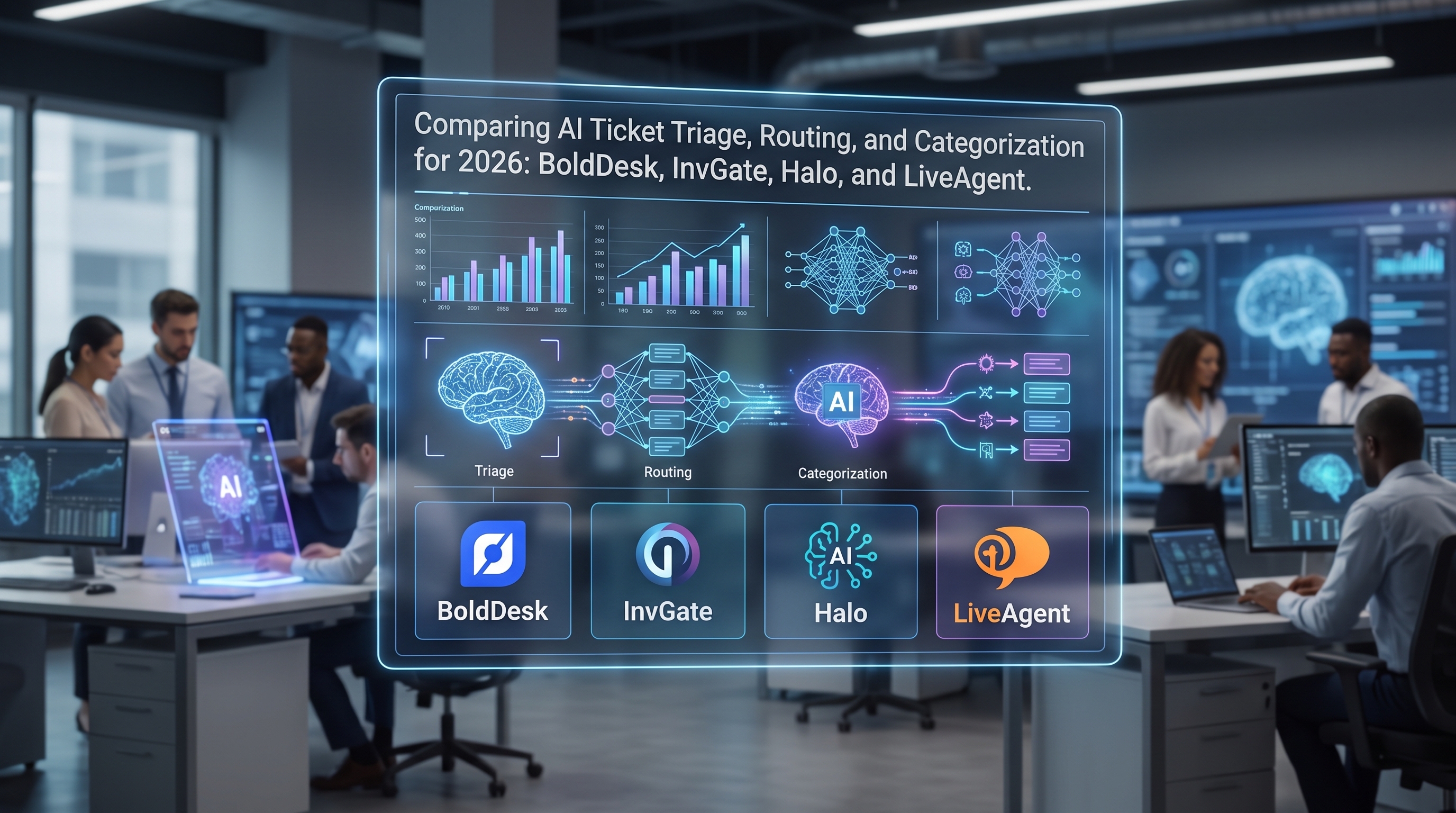 BoldDesk vs InvGate vs Halo vs LiveAgent: confronto su triage ticket AI, instradamento e categorizzazione per il 2026