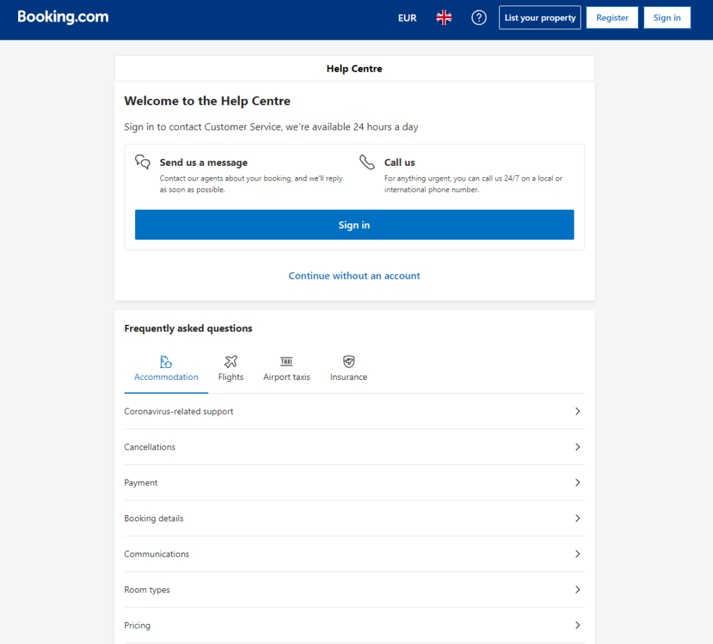 Booking.com Help center