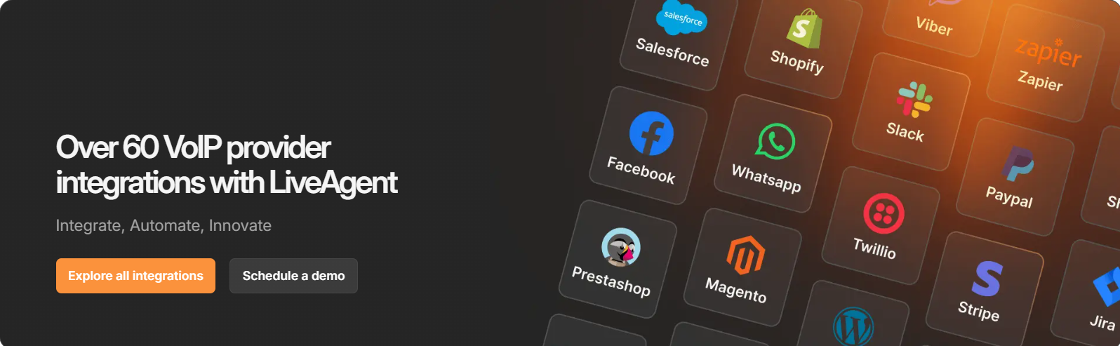 Dashboard software di gestione del servizio clienti LiveAgent — chiamate, chat e ticket in un'unica vista unificata