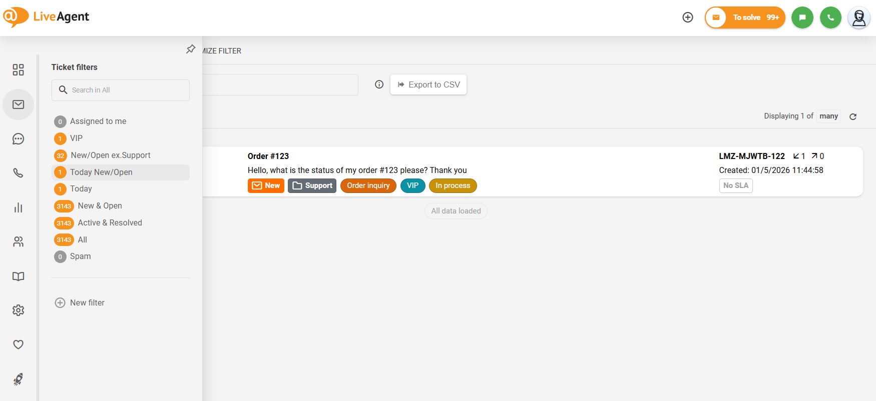 L'opzione per comprimere il sottomenu del lato sinistro