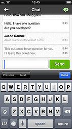 Interfaccia app iOS di LiveAgent - Dettagli ticket