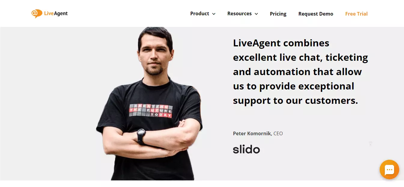 Testimonianza di LiveAgent Slido