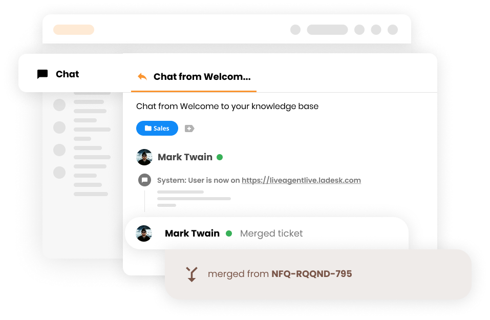 Unisci i ticket dei clienti nel software Help desk - LiveAgent