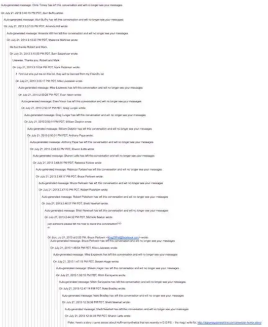 Una lunga e disorganizzata catena email.