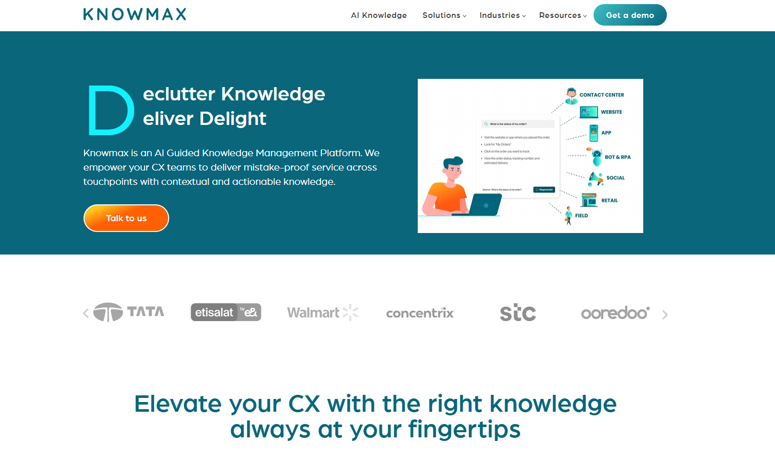 Homepage di knowmax ai