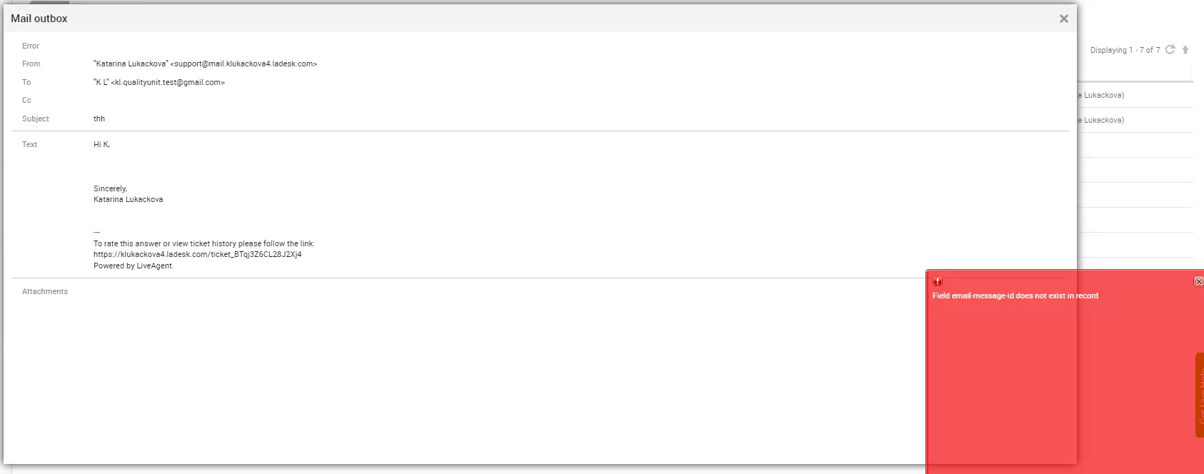 LiveAgent - Fixed emails with attachments causing error