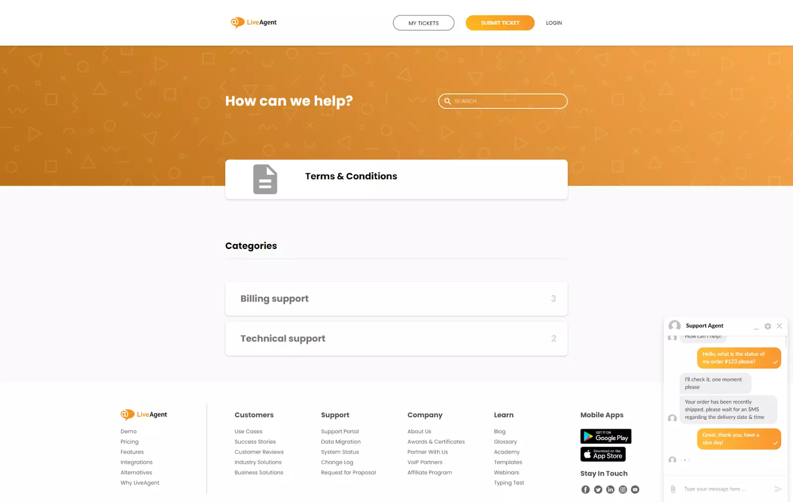 Nuovo aspetto del portale clienti e del widget di chat in LiveAgent
