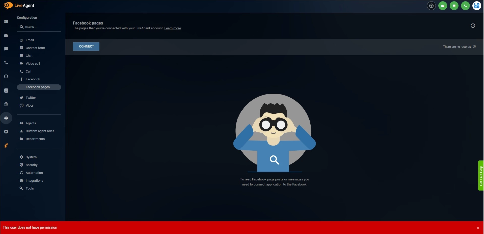 LiveAgent - Fixed Facebook integration problem