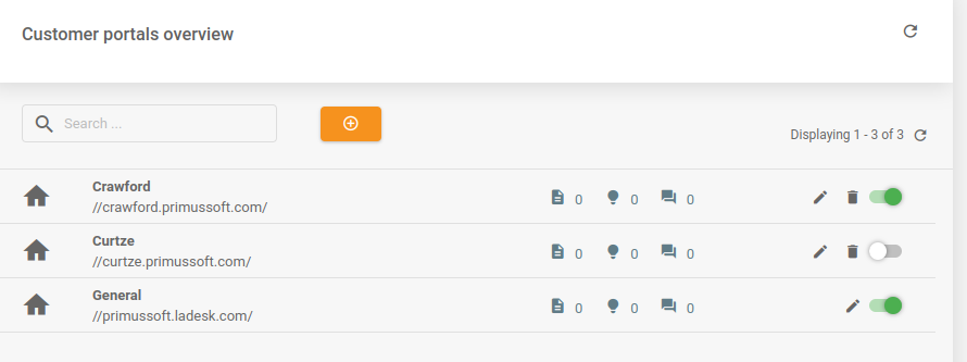 LiveAgent - Griglia fissa nel portale clienti