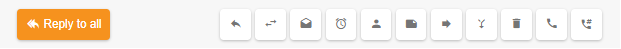 Pulsante rispondi a tutti con icone di azione aggiuntive per inoltrare, eliminare e altre funzioni nel software LiveAgent