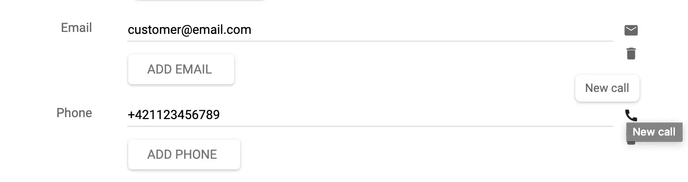 Chiama un cliente o crea un ticket direttamente dalla schermata di modifica