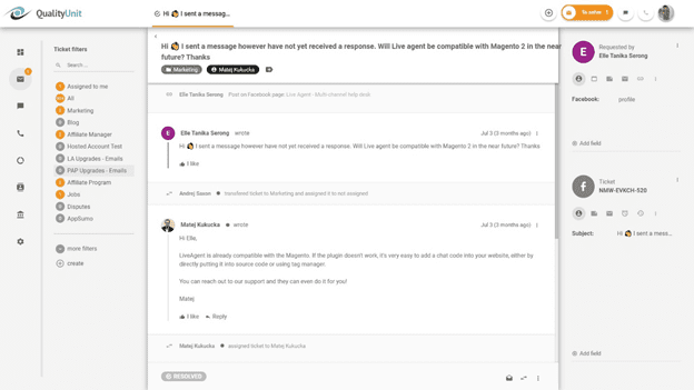 Strumento help desk che aiuta a mantenere la reputazione sui social media