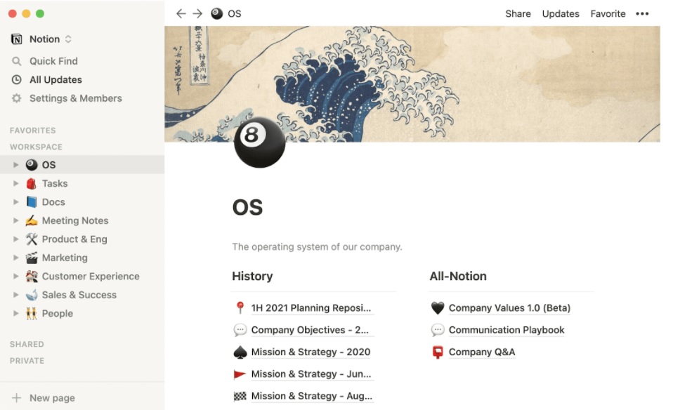 Esempio di documentazione Notion